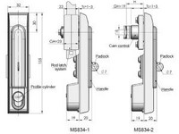 Замок с поворотной ручкой для шкафов MS834